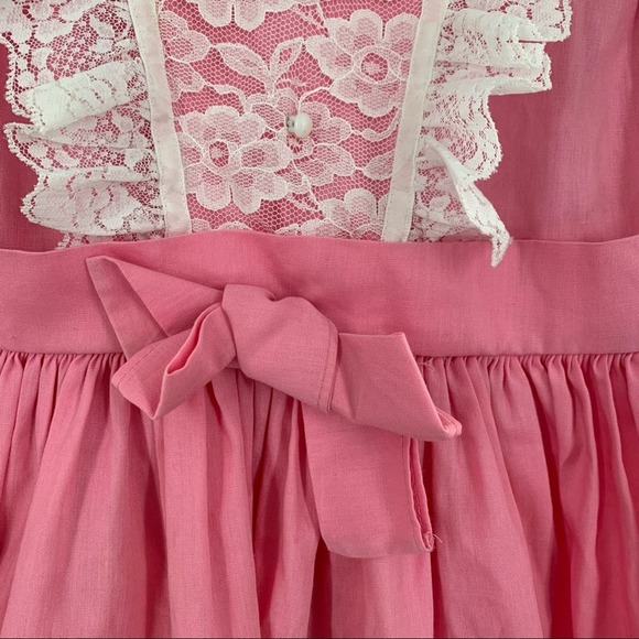 Vintage Mini World Girls Dress Size 6 Pink Ruffle Long Sleeves Party Full Circle - Picture 3 of 15